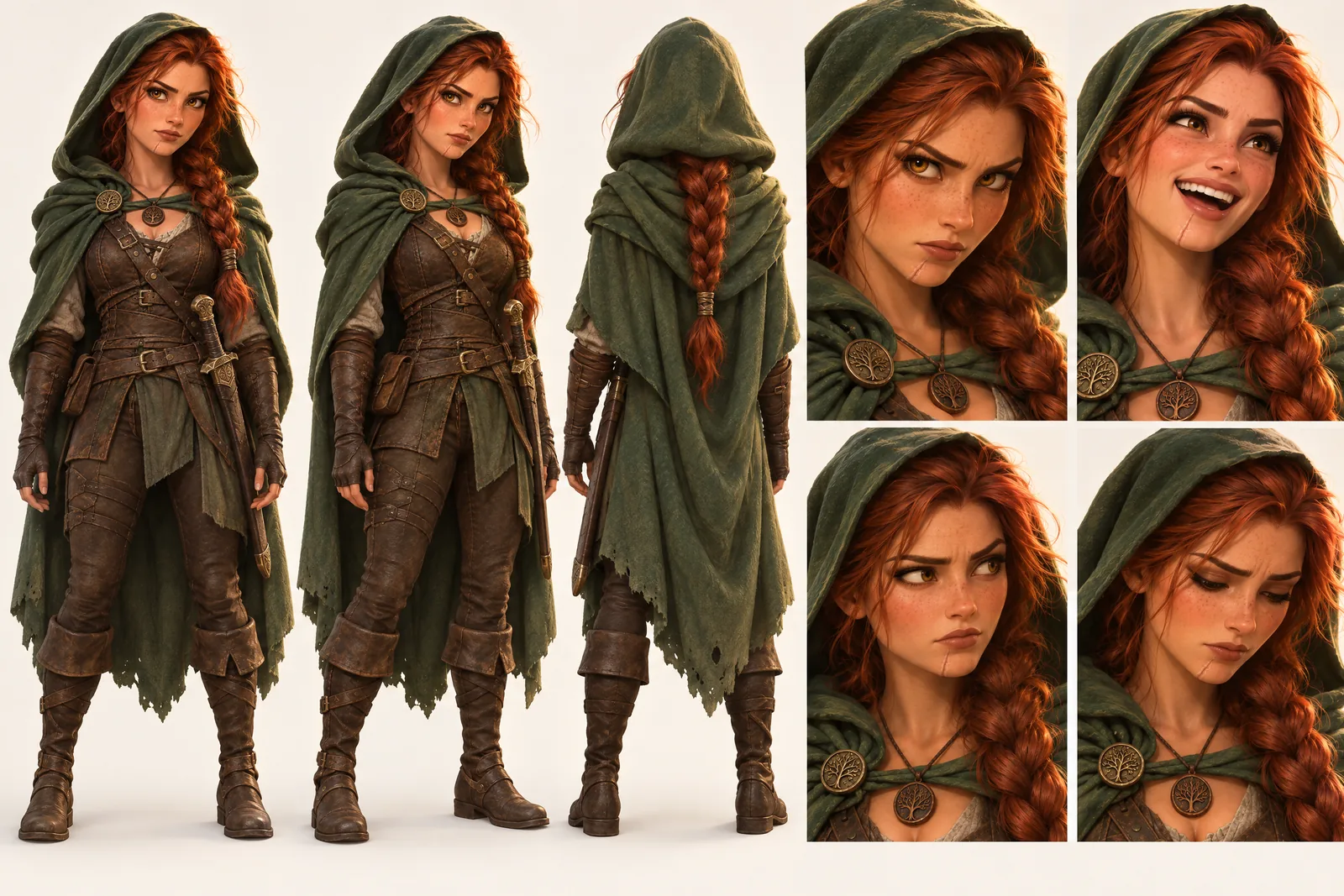 Brynn Halloway character sheet in the 3D animated Look