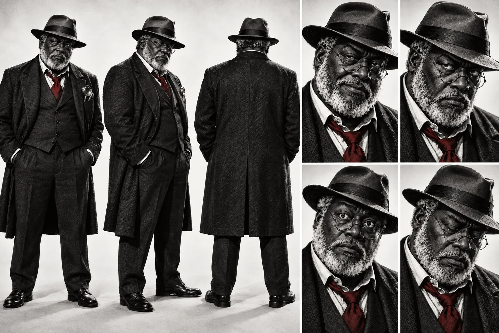 Otis Blackwood character sheet in the Black-and-white live action Look