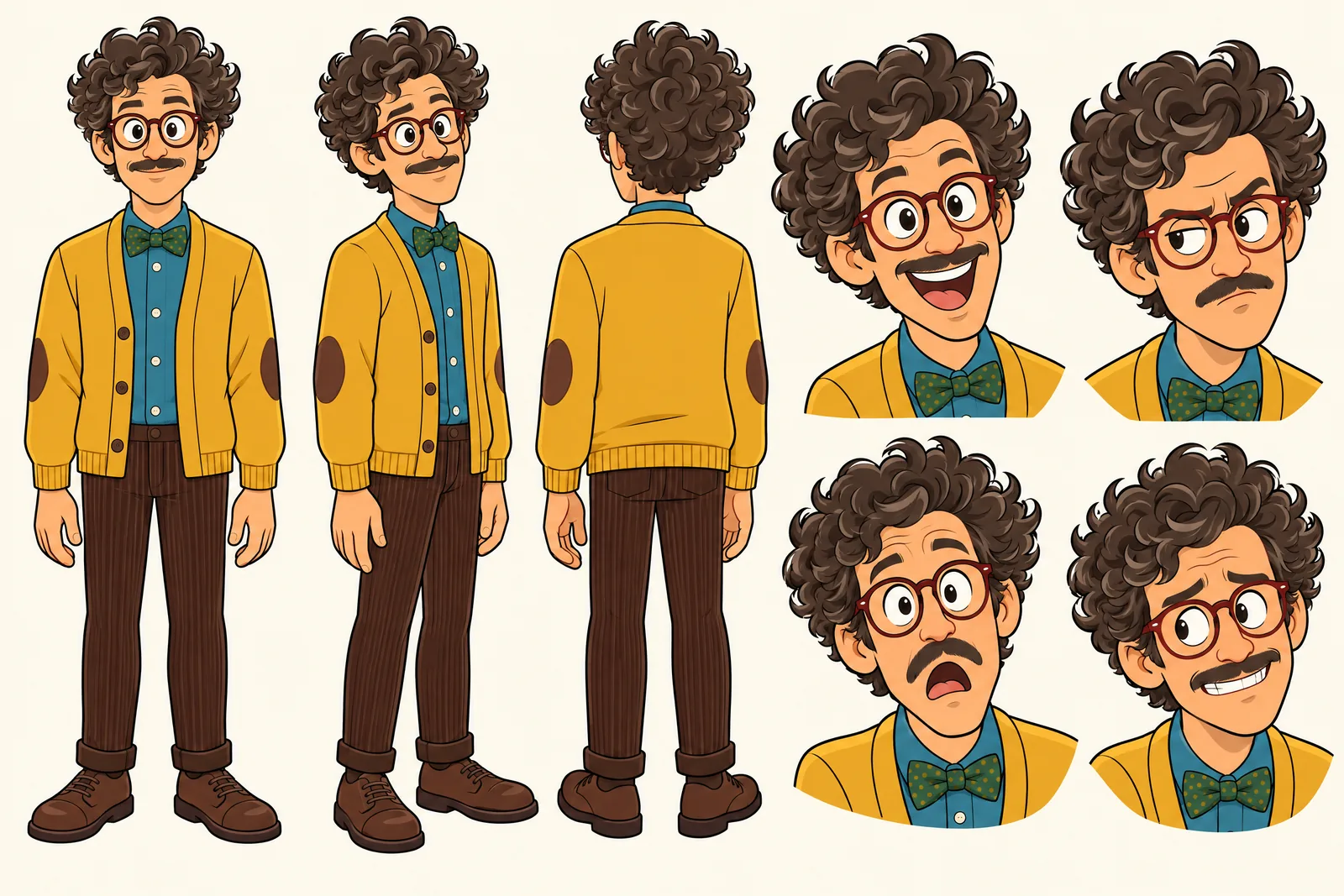 Barnaby Fitch character sheet in the 2D cartoon Look