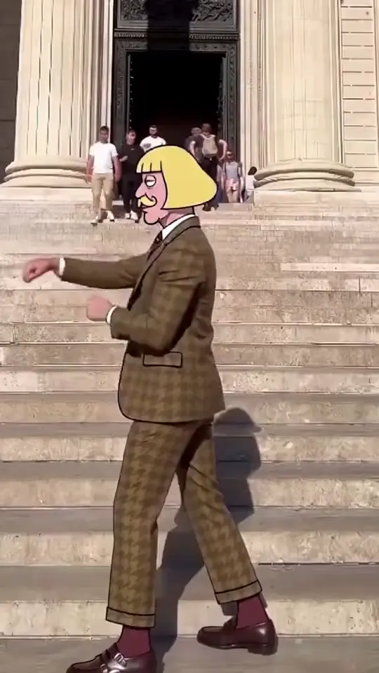 Jean Paul, cartoon look: an original Character in a short looping Clip