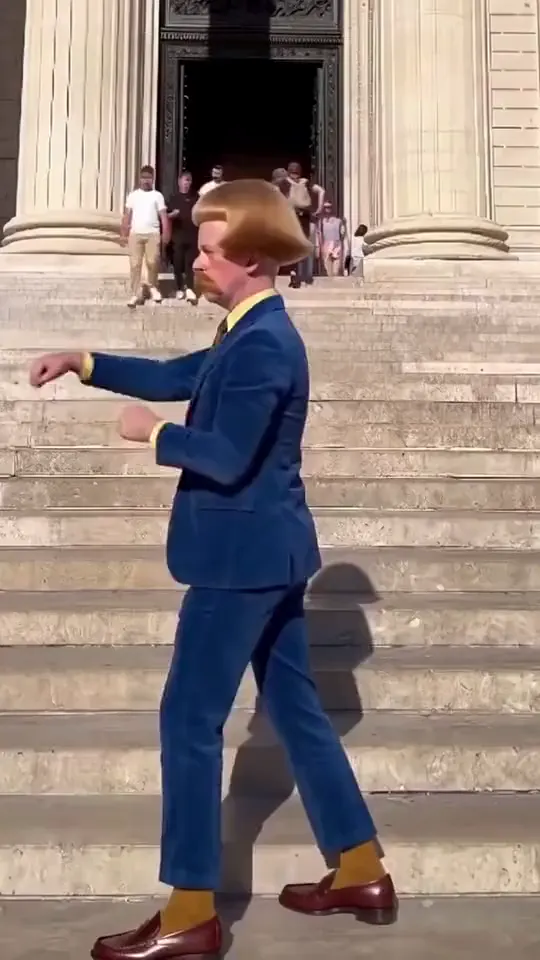Tobin, on the steps: an original Character in a short looping Clip